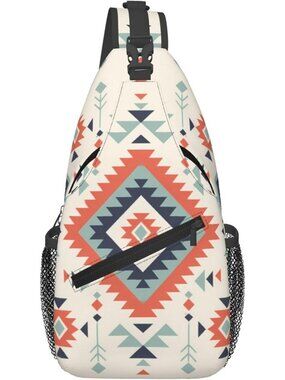 Unisex Aztec Board Skeletons Sling Backpack Chest Hiking Travel Crossbody Bag